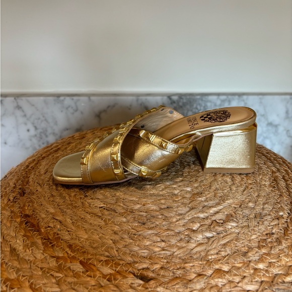 Vince Camuto Gold Stud Heels - Picture 3 of 6